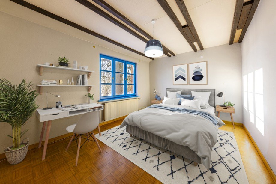 Schlafzimmer OG (digital renoviert) Bauernhaus Breitenfelde