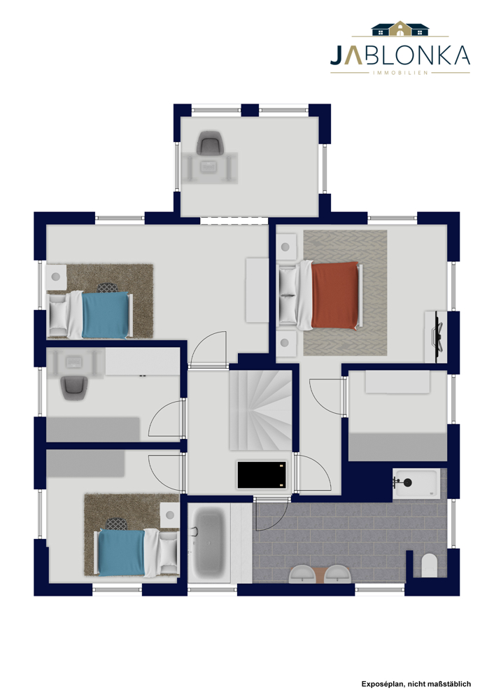 Grundriss Obergeschoss Einfamilienhaus Lehmrade