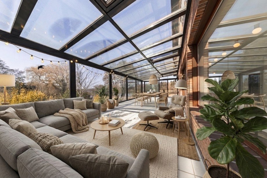 Wintergarten (virtuell eingerichtet) Einfamilienhaus Neversdorf