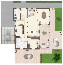 Grundriss EG Luxuri�se Architektenvilla - Courtagefrei f�r K�ufer