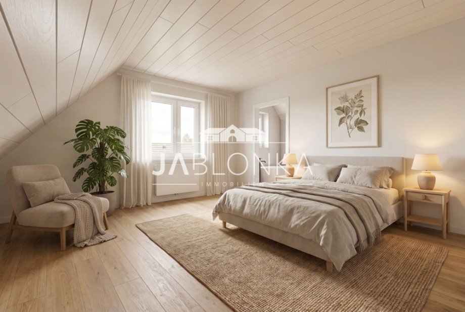 Schlafzimmer mit Badezimmer en-suite (digital renoviert) Einfamilienhaus Hollenbek