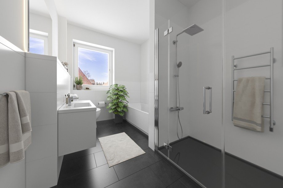 Badezimmer Doppelhaush�lfte Lehmrade