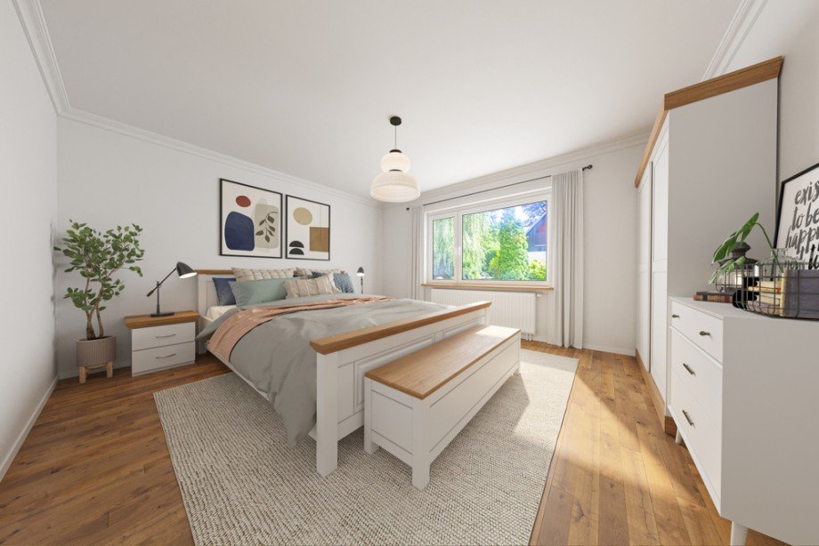 Schlafzimmer (digital renoviert) Einfamilienhaus Grambek