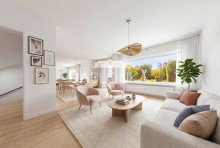 Wohn- und Esszimmer (digital saniert) Schickes Mittelreihenhaus in beliebter Lage