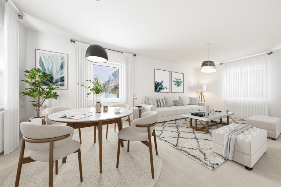 Wohnzimmer (digital saniert) Einfamilienhaus Escheburg OT Vossmoor